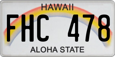 HI license plate FHC478