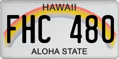 HI license plate FHC480