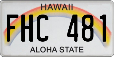 HI license plate FHC481
