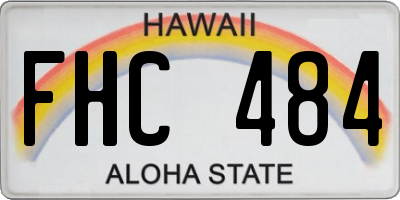 HI license plate FHC484