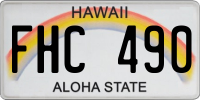 HI license plate FHC490