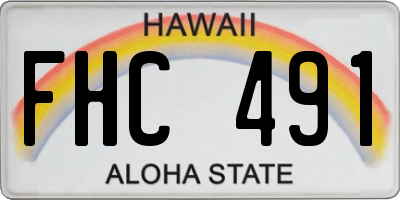 HI license plate FHC491