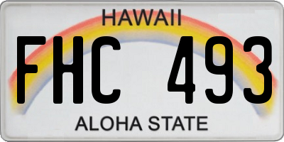 HI license plate FHC493