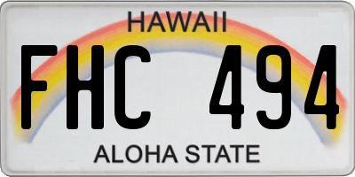 HI license plate FHC494