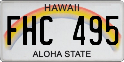 HI license plate FHC495