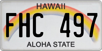 HI license plate FHC497