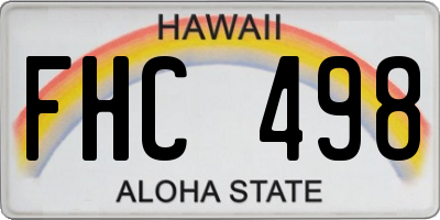 HI license plate FHC498