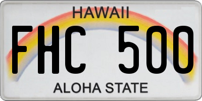 HI license plate FHC500