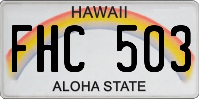 HI license plate FHC503