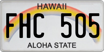 HI license plate FHC505