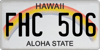 HI license plate FHC506