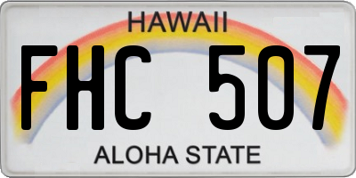 HI license plate FHC507