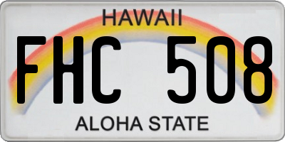 HI license plate FHC508