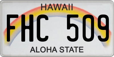 HI license plate FHC509