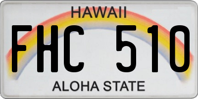HI license plate FHC510