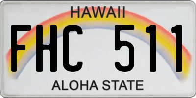 HI license plate FHC511