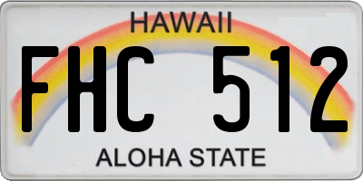 HI license plate FHC512