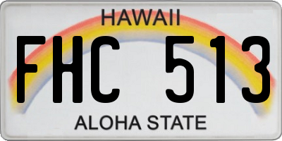 HI license plate FHC513