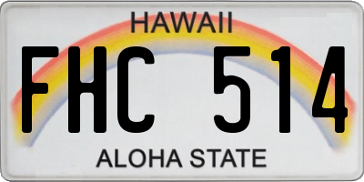 HI license plate FHC514