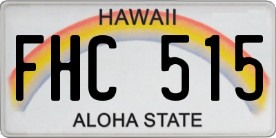 HI license plate FHC515
