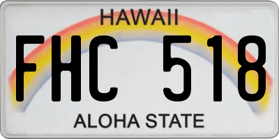 HI license plate FHC518