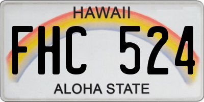 HI license plate FHC524