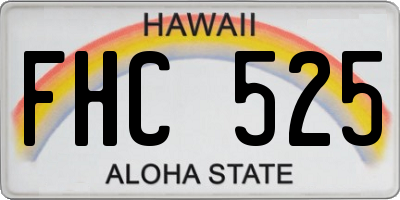 HI license plate FHC525