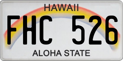 HI license plate FHC526