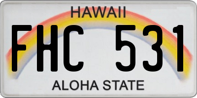 HI license plate FHC531