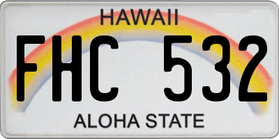 HI license plate FHC532