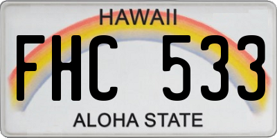 HI license plate FHC533