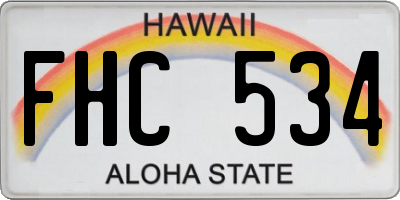 HI license plate FHC534