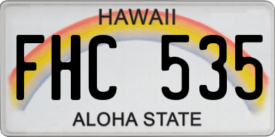 HI license plate FHC535