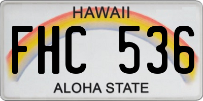 HI license plate FHC536