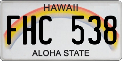 HI license plate FHC538