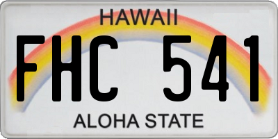 HI license plate FHC541