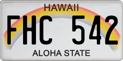HI license plate FHC542