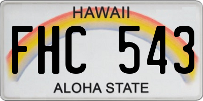 HI license plate FHC543
