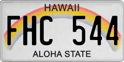 HI license plate FHC544
