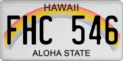 HI license plate FHC546