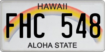 HI license plate FHC548