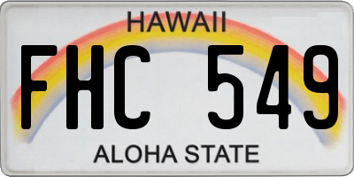 HI license plate FHC549