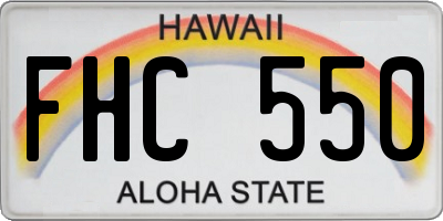 HI license plate FHC550