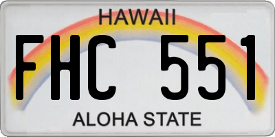 HI license plate FHC551