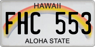 HI license plate FHC553
