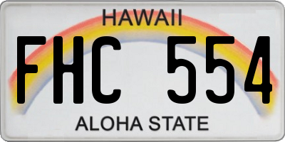 HI license plate FHC554