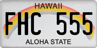 HI license plate FHC555