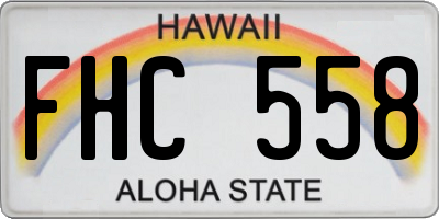 HI license plate FHC558