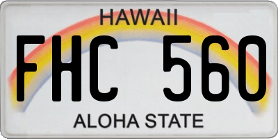 HI license plate FHC560