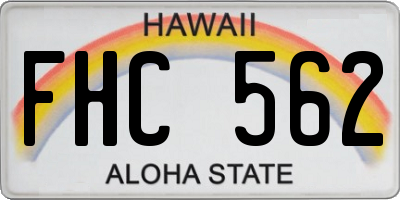 HI license plate FHC562